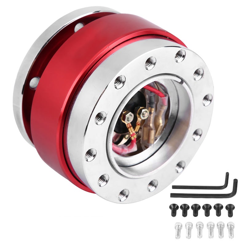 Universal Steering Wheel Quick Release Hub Adapter Boss Kit for Racing Car Red - Image 1
