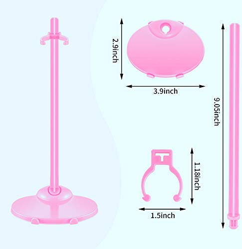 APOHALO 10 Pcs Doll Display Holders - Mini Stand for 11-13 Inch Dolls & Action Figures - Pink - Image 4