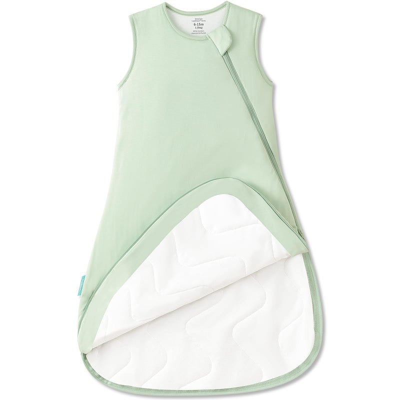 PurComfy Supersoft Sleep Sack 1.0 TOG, Premium Bamboo Viscose Baby Sleeping Bag, 2-Way Safe Zipper Sleep Sacks 15-24 Months (Sage) - Image 1