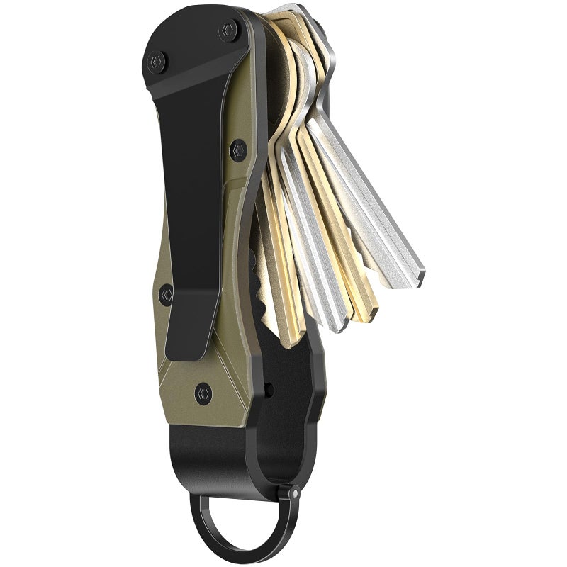 TUXON Key Organizer Tactical Innovative Keychain Compact Keys Organizer Key Chain Smart Keyholder Secures 2-6 Keys (BROWN) - Image 1