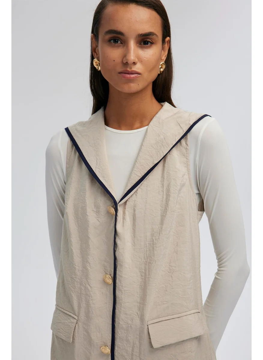 Touche Double Breasted Sleeveless Dress