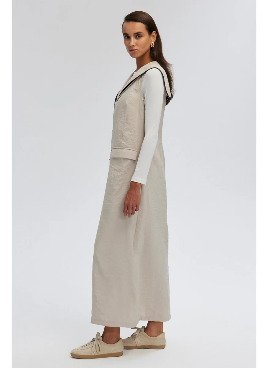 Touche Double Breasted Sleeveless Dress