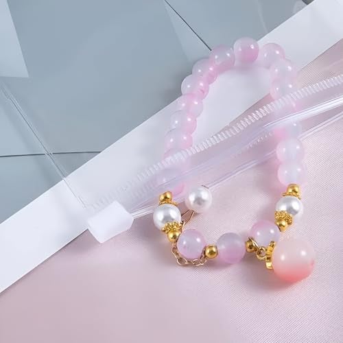 Nibbler 15 Pcs Jewellery Organiser, Transparent Clear Zip Lock Pouch Storage Care for Earring, Ring, Stone, Necklace, Multipurpose Use (Transparent) (21x13 cm) - Image 5