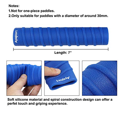 Ayaport Kayak Paddle Grips Non-Slip Silicone Wraps Blister Prevention Kayaking Accessories for Take-Apart Paddles (Blue) - Image 3