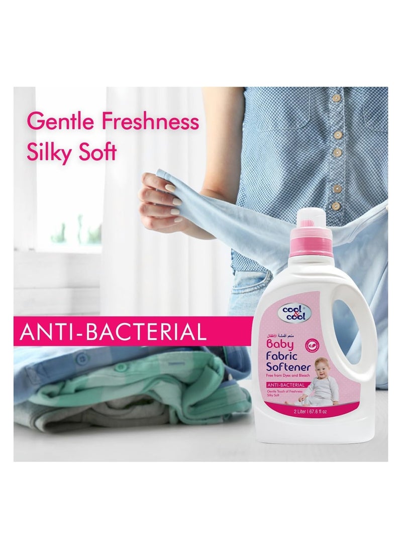 Cool & Cool Gentle Baby Fabric Softener 2 Liters - Anti Bacterial, Dye-Free, Bleach-Free,Gentle, Baby & Kid safe. 2L - Image 2