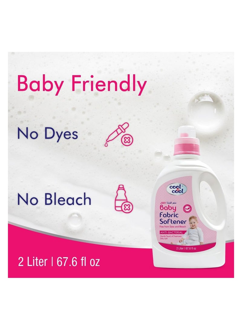 Cool & Cool Gentle Baby Fabric Softener 2 Liters - Anti Bacterial, Dye-Free, Bleach-Free,Gentle, Baby & Kid safe. 2L - Image 3