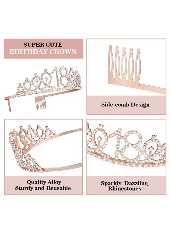 Generic - 18Th Birthday Decorations For Girls, Including 18Th Birthday Sash, Crown/Tiara,Candles,Cake Toppers. 18Th Birthday Gifts For Girls, 18Th Birthday Party Decorations, 18 Birthday Decorations For Girls - Image 1