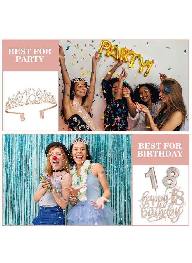 Generic - 18Th Birthday Decorations For Girls, Including 18Th Birthday Sash, Crown/Tiara,Candles,Cake Toppers. 18Th Birthday Gifts For Girls, 18Th Birthday Party Decorations, 18 Birthday Decorations For Girls - Image 1