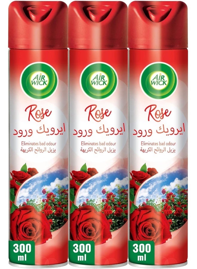 Air Wick هواء ويك بخاخ، رائحة الورد، 300 مل × 3 - Image 1
