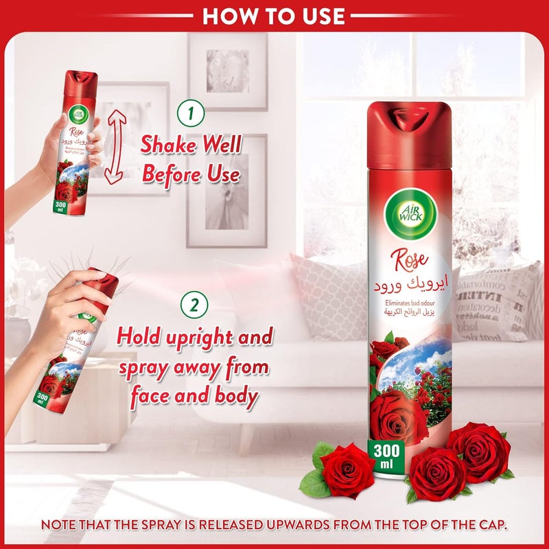 Air Wick هواء ويك بخاخ، رائحة الورد، 300 مل × 3 - Image 5