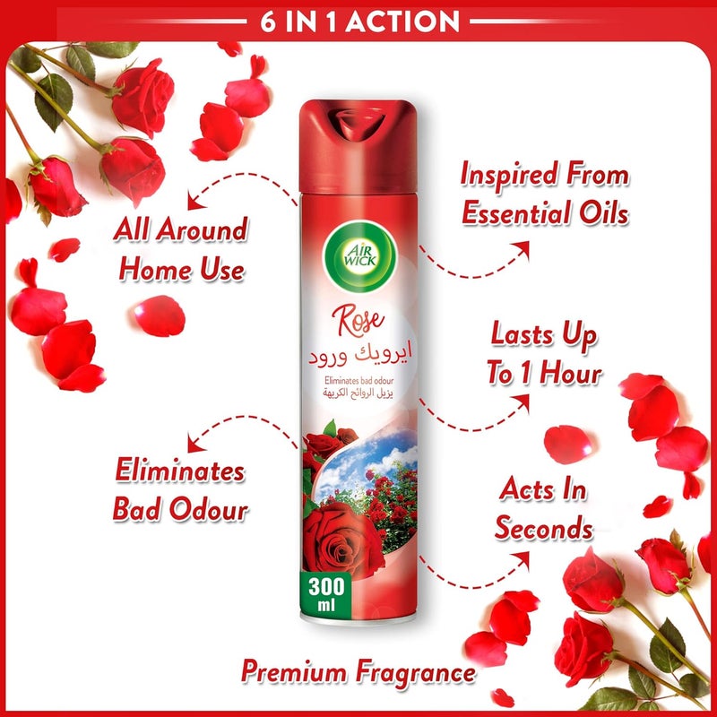 Air Wick هواء ويك بخاخ، رائحة الورد، 300 مل × 3 - Image 3