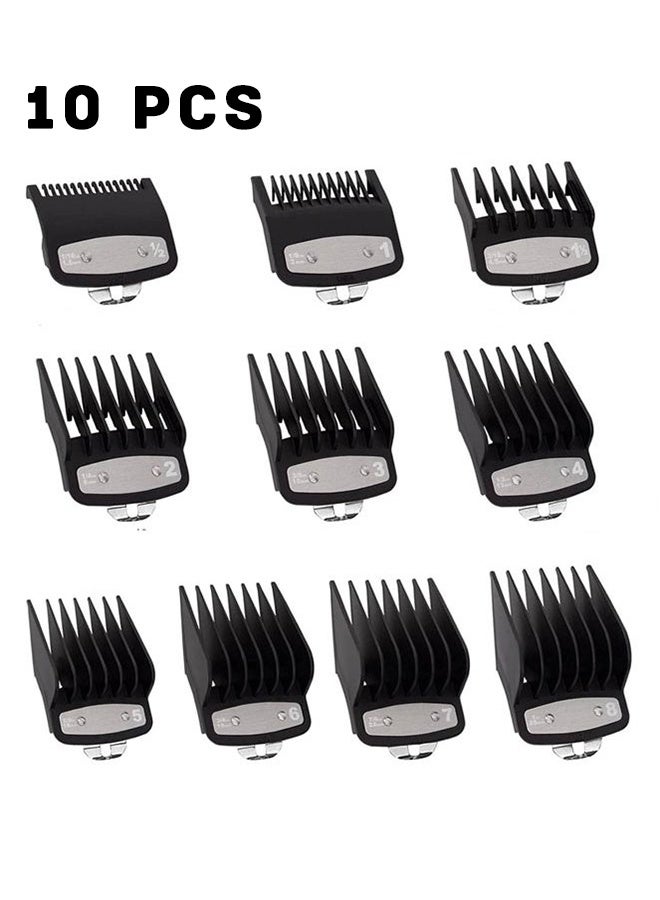 Generic 10 PACK Clipper Guards Cutting Guides Compatible with Wahl Clipper with Metal Clip-from 1/16 Inch to 1 Inch(1.5-25mm)  - Image 1