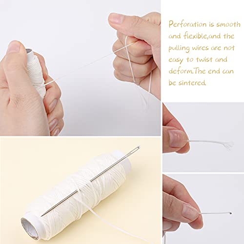 Ftyiwu Waxed Thread, Upholstery Needle and Thread 32 Yards with 7PCS Hand Sewing Needles for Home Upholstery Carpet Canvas Repair Leather Sewing (White) - Image 5