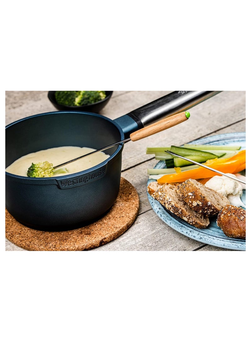 Westinghouse Westinghouse Performance Series 18CM Non-Stick Saucepan – Cast Aluminum with QuanTanium Coating Induction & Oven Safe Cool-Touch Stainless Steel Handle Blue  - Image 2