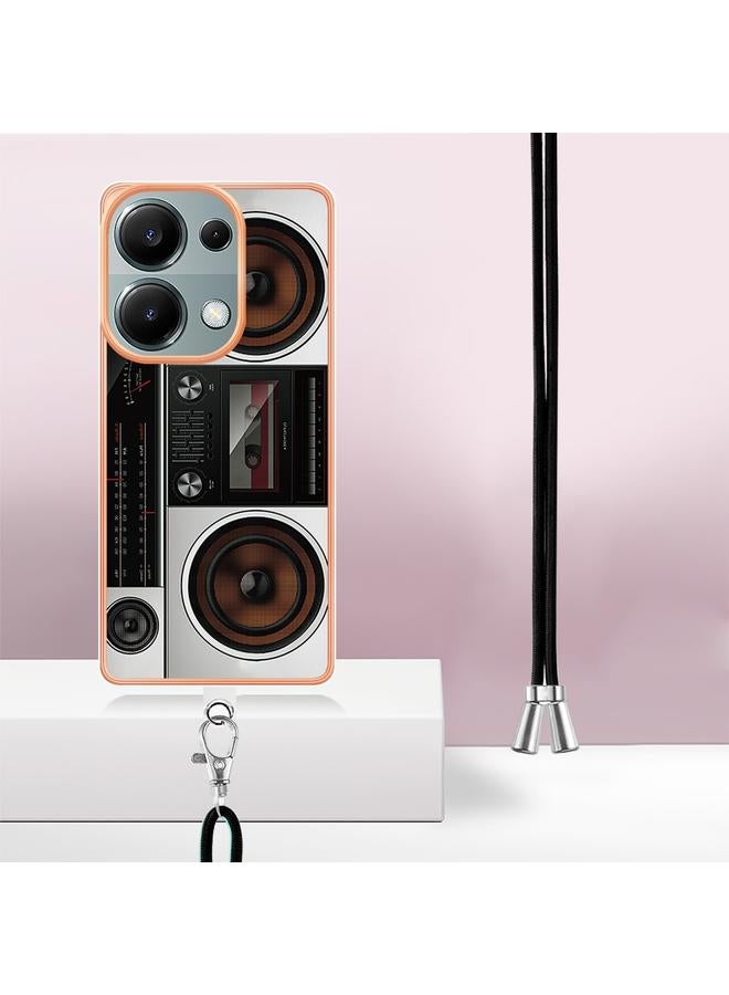 erorex Case For Xiaomi Redmi Note 13 Pro 4G Global Electroplating Dual-side IMD Phone Case with Lanyard - Image 2