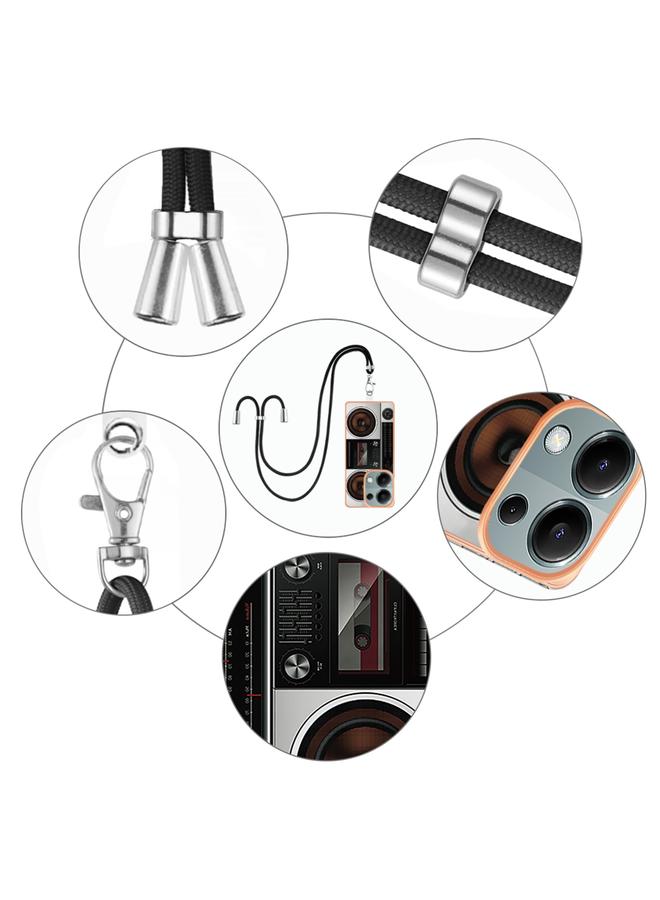 erorex Case For Xiaomi Redmi Note 13 Pro 4G Global Electroplating Dual-side IMD Phone Case with Lanyard - Image 4