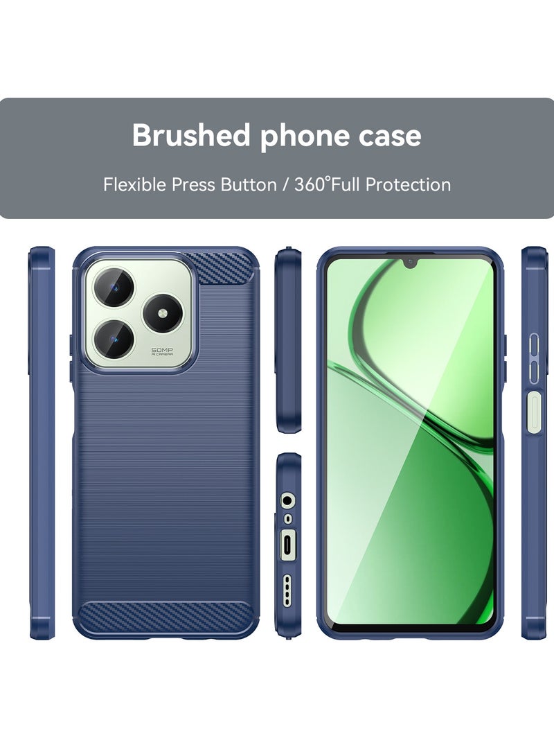 SanHu for realme C61 4G/ C63 4G Case Cover, High Quality Slim and Lightweight Brushed Comfortable TPU Soft Feel Cell Phone Protective Case for realme C61 4G/ C63 4G, Blue - Image 2