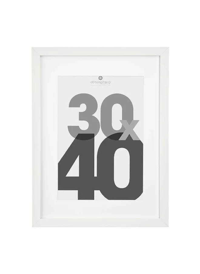 اتموسفيرا إطار الصور الزخرفي المعلق على الحائط باللون الأبيض بقياس 30 × 40 سم 121158B