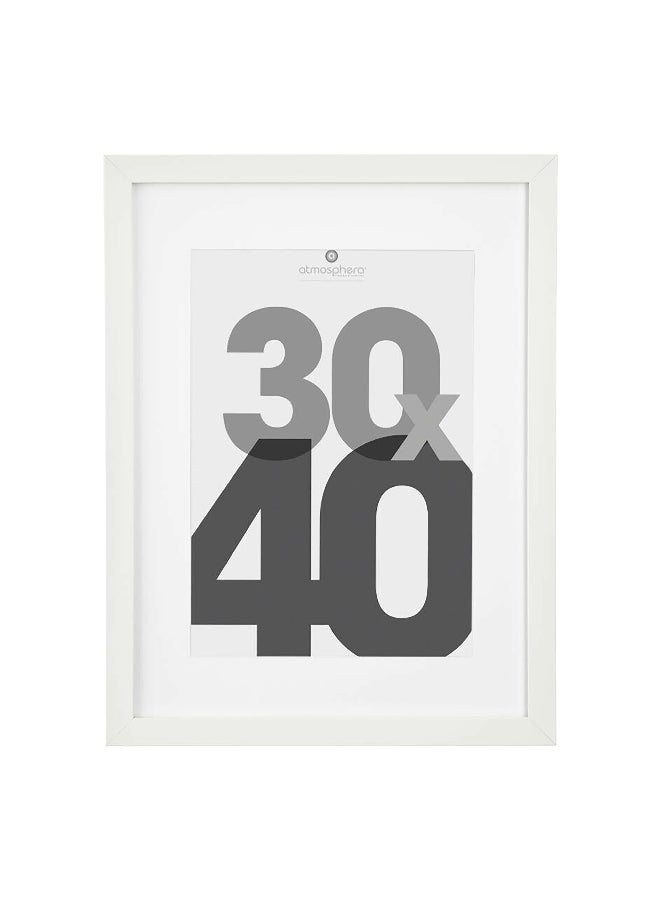atmosphera Eva Wall Mounted Decorative Easy-Hanging Photo Frame White 30 x 40 cm 121158B  - Image 1