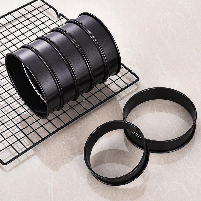 KUAYB 12Packs Crumpet Rings Nonstick 4 Inch English Muffin Ring Stainless Steel Double Rolled Tart Rings Metal Pastry Cooking Baking Ring Molds - Image 4