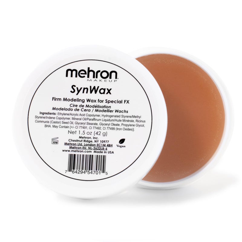 Mehron Makeup SynWax | Firm Modeling Wax for Special FX | Scar Wax SFX Makeup For Fake Scars, Fake Wounds, & Halloween Effects 1.5 oz (42 g) - Image 1