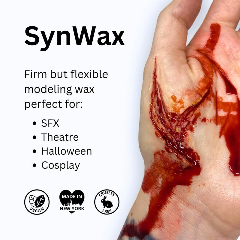 Mehron Makeup SynWax | Firm Modeling Wax for Special FX | Scar Wax SFX Makeup For Fake Scars, Fake Wounds, & Halloween Effects 1.5 oz (42 g) - Image 3