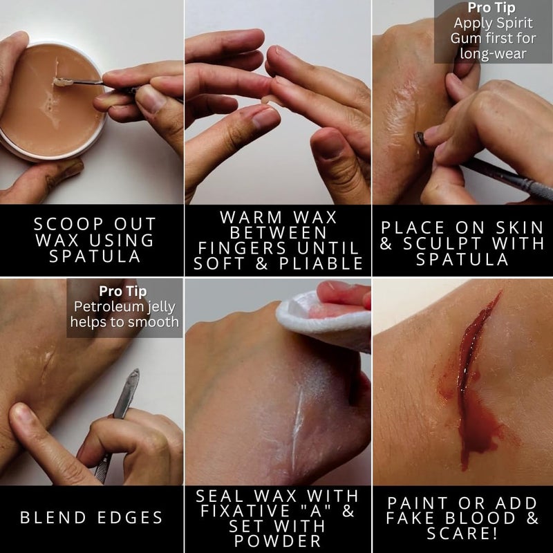 Mehron Makeup SynWax | Firm Modeling Wax for Special FX | Scar Wax SFX Makeup For Fake Scars, Fake Wounds, & Halloween Effects 1.5 oz (42 g) - Image 4