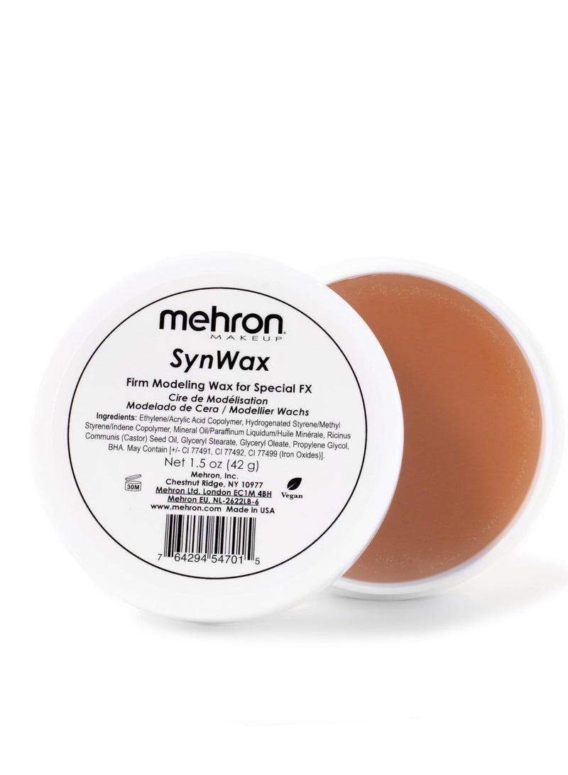 mehron Mehron Makeup SynWax | Firm Modeling Wax for Special FX | Scar Wax SFX Makeup For Fake Scars, Fake Wounds, & Halloween Effects 1.5 oz (42 g) - Image 1