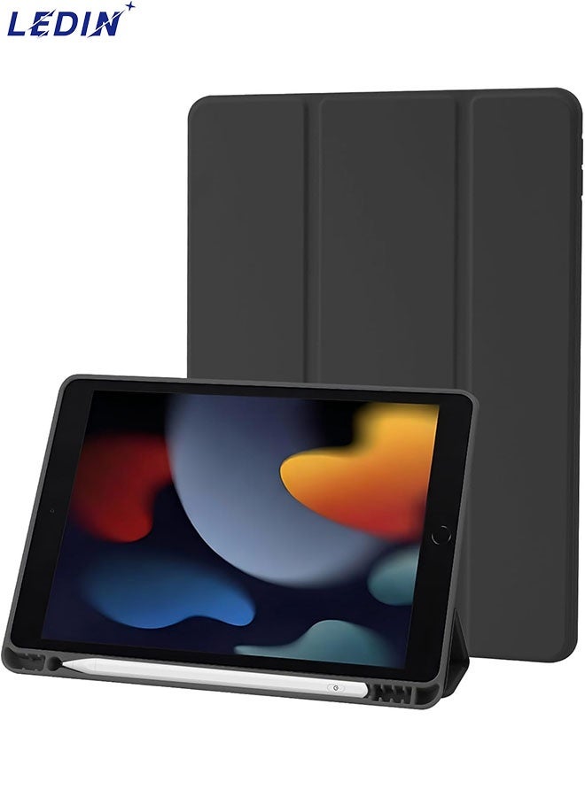 LEDIN Case Compatible with iPad 9 8 7 Generation 10.2 Inch, Model 2021/2020/2019,9th/8th/7th Case with Pen Holder, Trifold Stand Protective Case, Auto Sleep/Wake for iPad 10.2 - Image 1