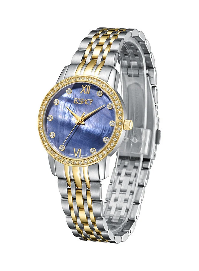 ECSTACY Ecstacy Women's Japan Quartz Movement Watch, Analog Display and Stainless Steel Strap - E9517-TBTMB, Gold
