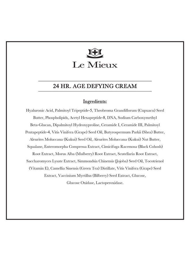 Le Mieux - Le Mieux 24 Hr. Age Defying Cream - Hydrating Facial Moisturizer with Hyaluronic Acid & Peptides, Rich Anti-Aging Face Cream, No Parabens or Sulfates (1.75 oz / 52 ml) - Image 1