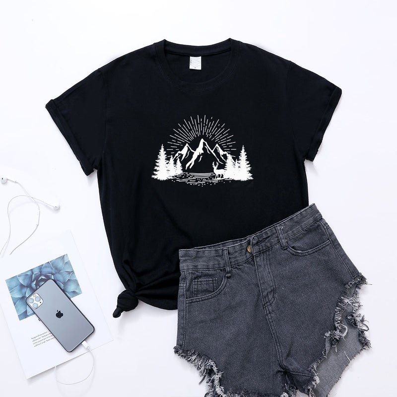 Women'S T-Shirt Explosions Summer Short Sleeve Round Neck Loose Top Women'S T-Shirt For Men And Women - Image 1