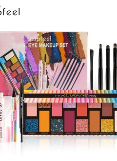 popfeel Gift Set 16 Color Eye Shadow Plate Eye Black Eye Shadow Brush Eyeliner Eyebrow Pencil Combination Set Great Idea Gift For Valentine's Day  Birthday and Other Festival To Makeup Lover Family  - Image 3