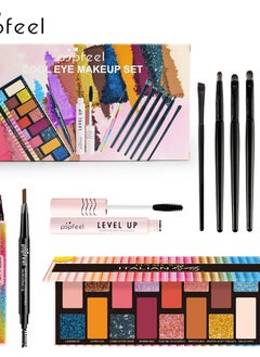 popfeel Gift Set 16 Color Eye Shadow Plate Eye Black Eye Shadow Brush Eyeliner Eyebrow Pencil Combination Set Great Idea Gift For Valentine's Day  Birthday and Other Festival To Makeup Lover Family  - Image 4