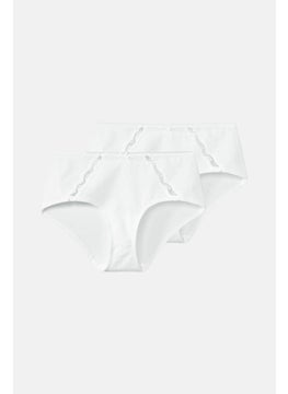Tchibo Women 2 Pieces Textured Panties, White  - Image 2