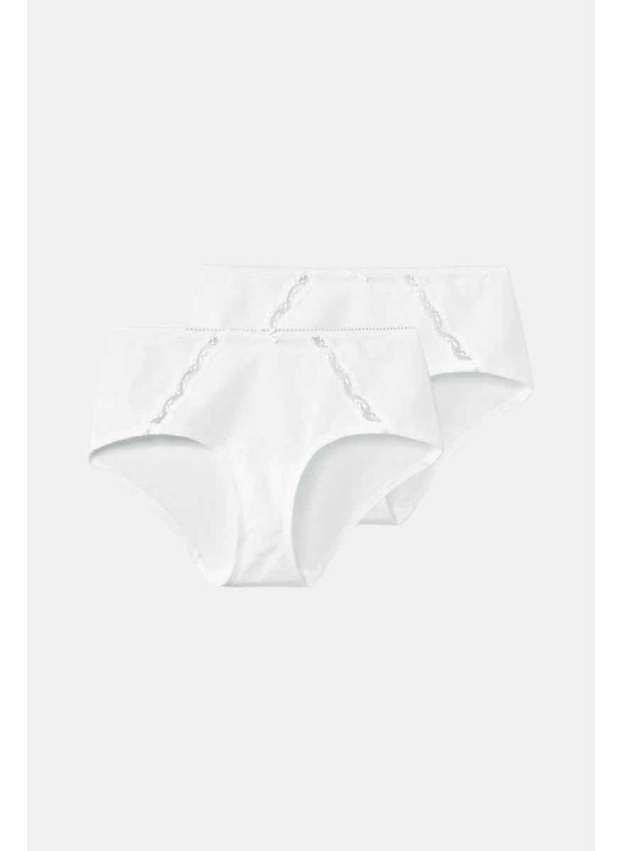 Tchibo Women 2 Pieces Textured Panties, White  - Image 2