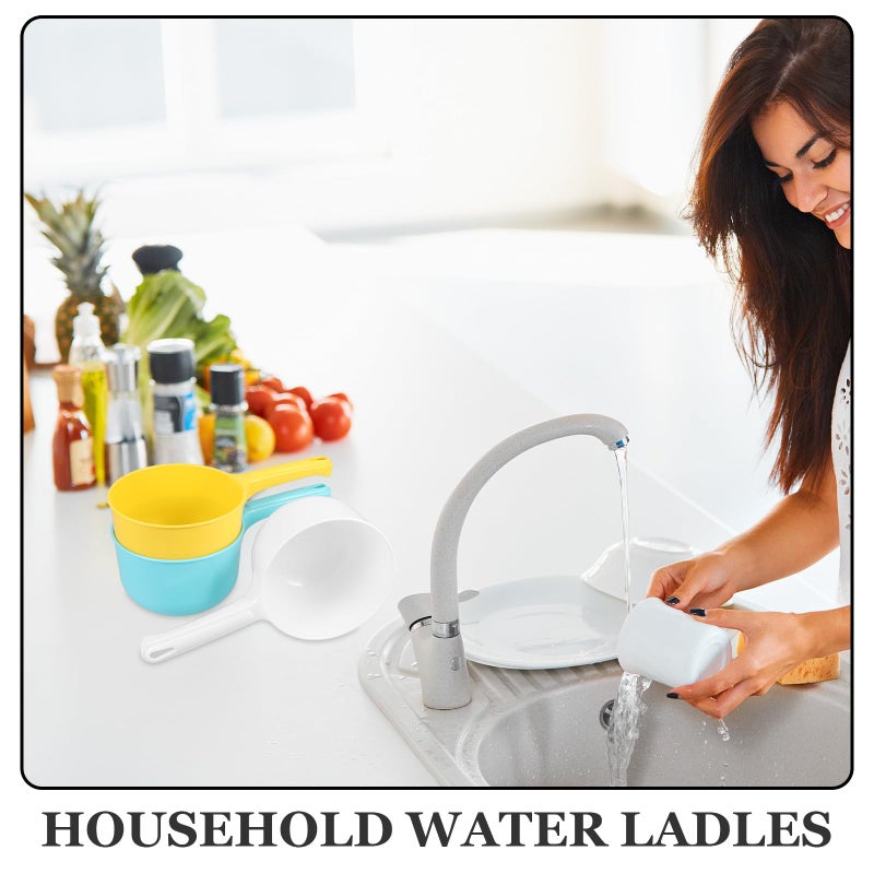 3Pcs Thickened Water Ladles Long Handle Scoops for Kitchen Bathroom and Flower Watering - Image 4