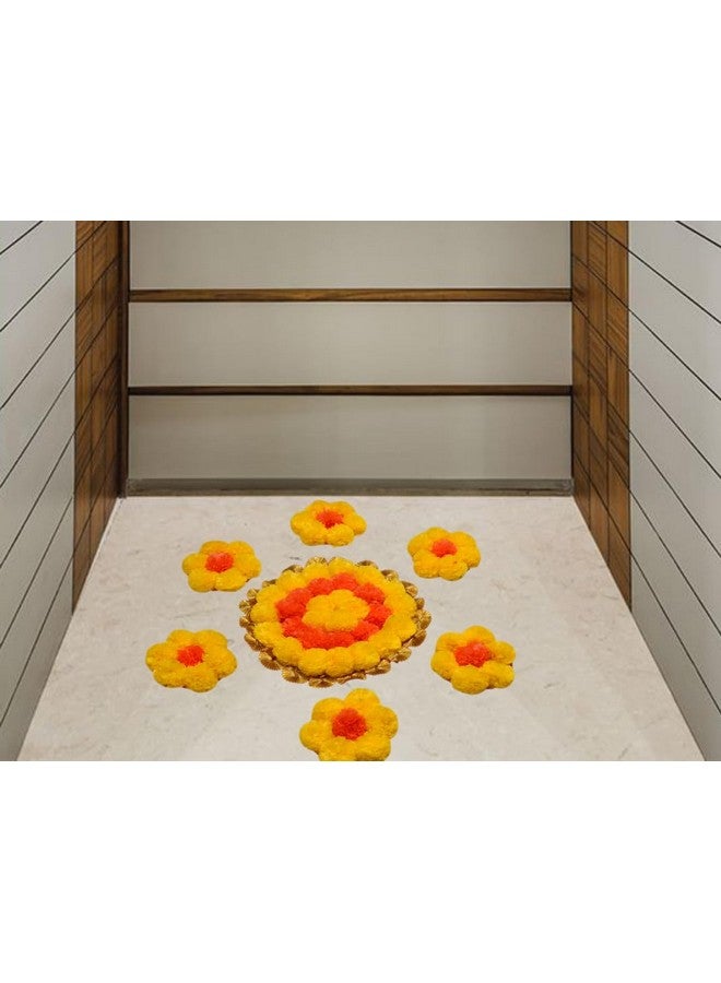 JH Gallery Handmade Artificial Flowers Rangoli Set Decoration Home Decor - Home and Pooja Room Decorative Floor Mats, Diwali Festive for Home Floor Décor - Image 4
