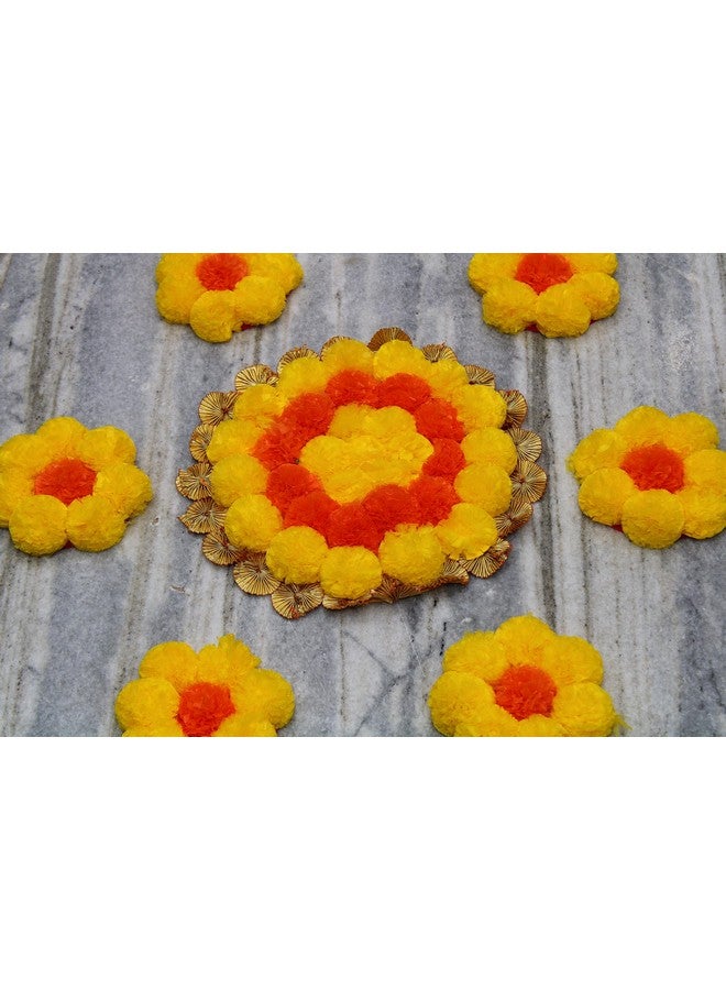 JH Gallery Handmade Artificial Flowers Rangoli Set Decoration Home Decor - Home and Pooja Room Decorative Floor Mats, Diwali Festive for Home Floor Décor - Image 3