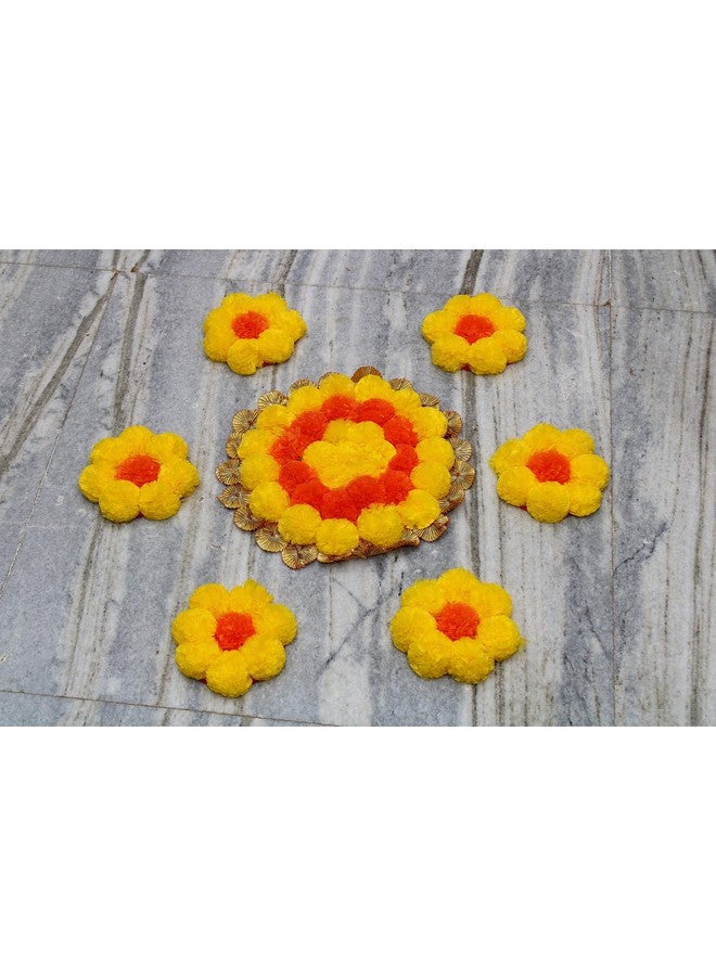 JH Gallery Handmade Artificial Flowers Rangoli Set Decoration Home Decor - Home and Pooja Room Decorative Floor Mats, Diwali Festive for Home Floor Décor - Image 1