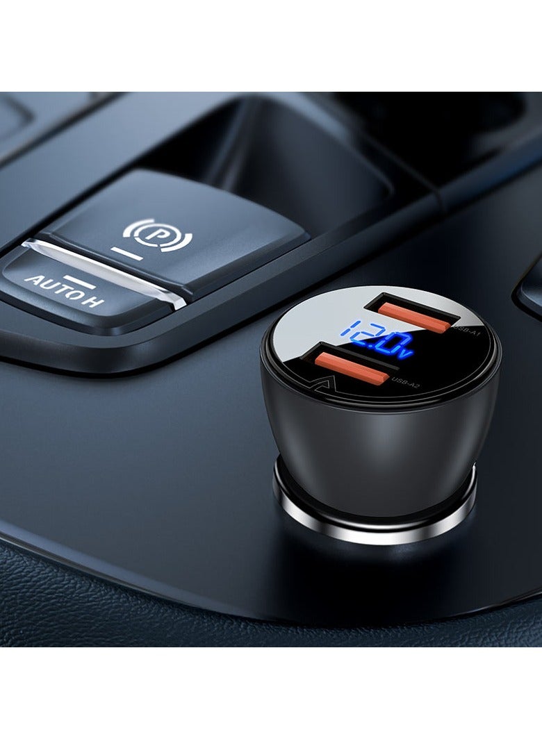 ACEFAST B7 metal car charger 45W (2xUSB-A) with digital display. - Image 3