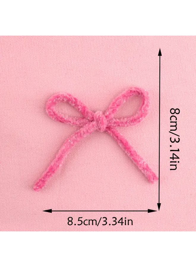 Blue Bow DIY Knitted Plush Headwear For Bags Shoes And Socks - Image 5