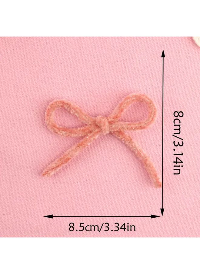 Blue Bow DIY Knitted Plush Headwear For Bags Shoes And Socks - Image 4