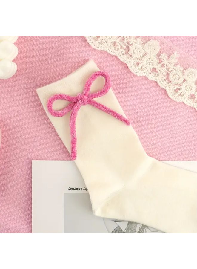 Blue Bow DIY Knitted Plush Headwear For Bags Shoes And Socks - Image 2