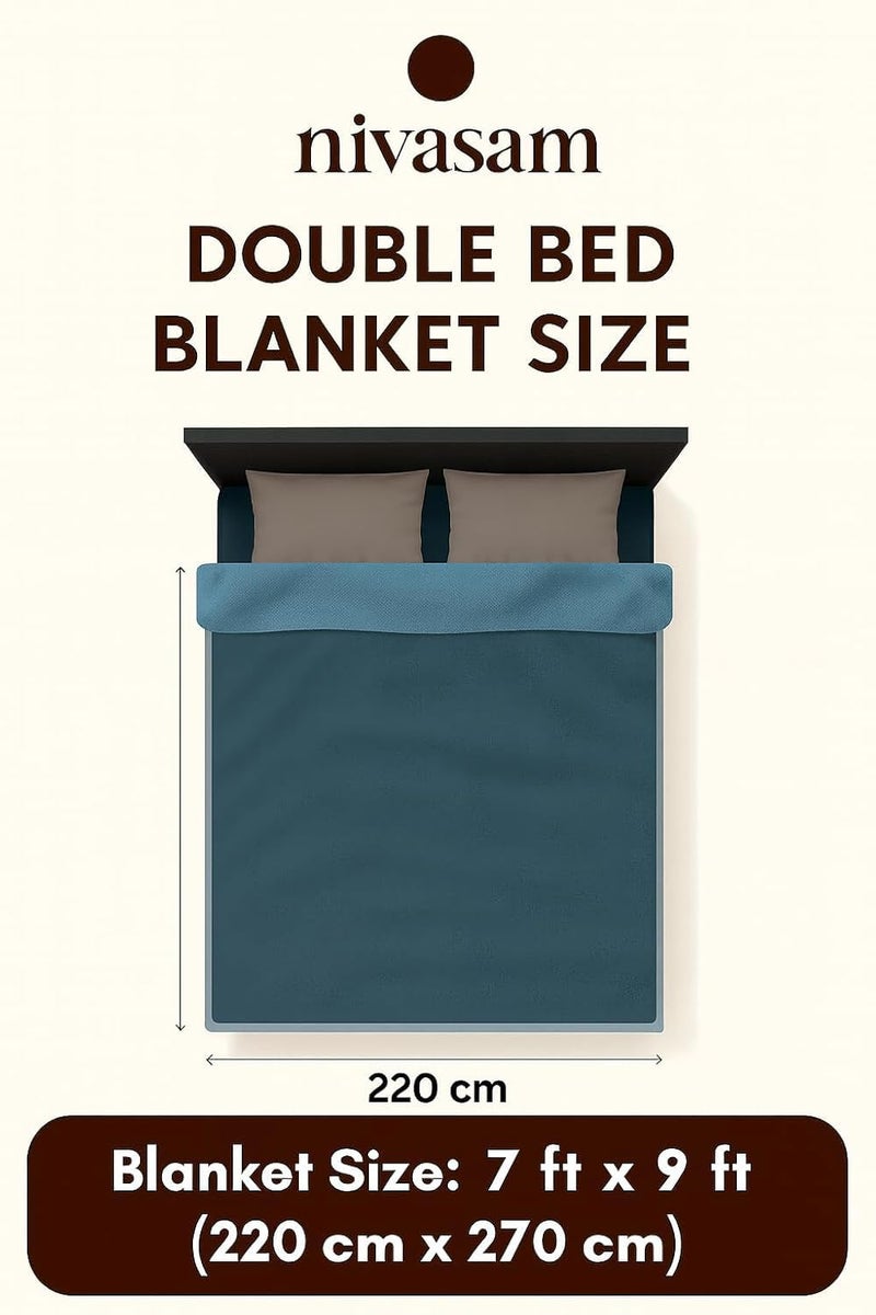 Nivasam Cadbury Korean Super Soft Winter Blanket Imported - 2 Ply Reversible Super Soft Warm Plush Royal King Size Double Bed Blanket 3.5 Kg (Midnight Petal Luxe) - Image 3