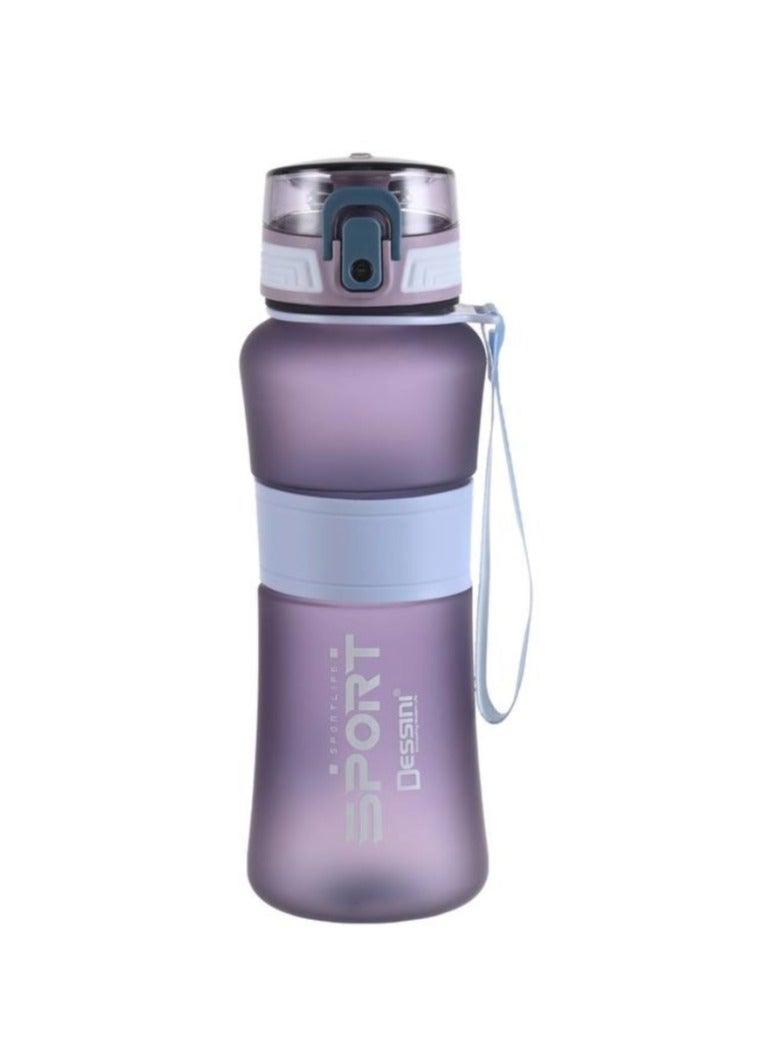 DESSINI زجاجة ماء مع غلاف مضاد للانزلاق غير سامة خالية من BPA - 650 مل، بنفسجي - Image 1