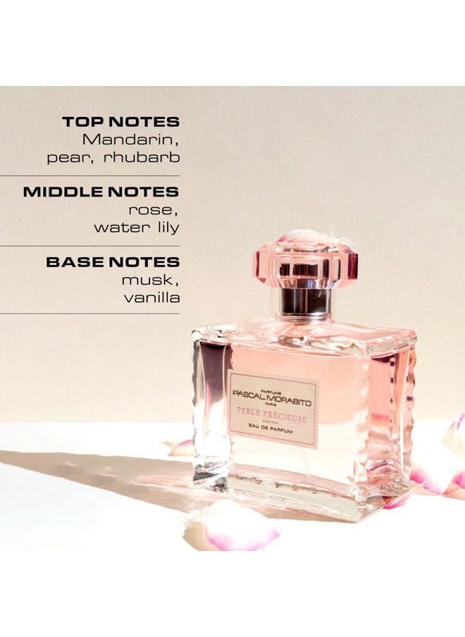 PASCAL MORABITO Perle Precieuse- 3.4 Oz Eau De Parfum - Fragrance Mist For Women - Powdery Floral Musk Scent - Perfume Spray With Mandarin, Pear, Rose, Musk, Vanilla Accords  - Image 2
