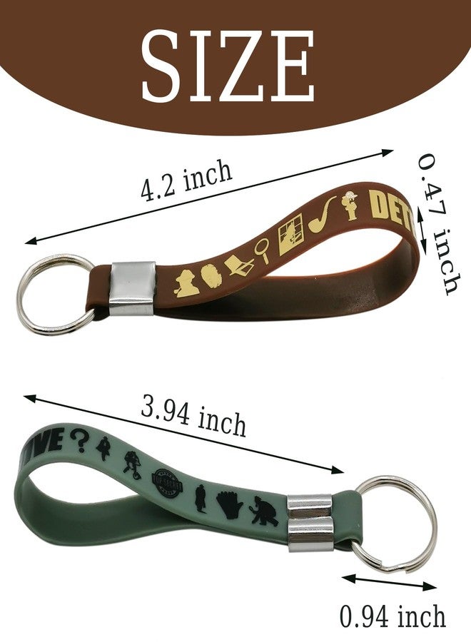 كوبا بلاي مجموعة CupaPlay من 24 قطعة من سلاسل مفاتيح مطاطية على شكل محقق - هدايا حفلات - زينة حفلات الهالوين والغموض والجريمة - حلقات مفاتيح سيليكون - Image 4