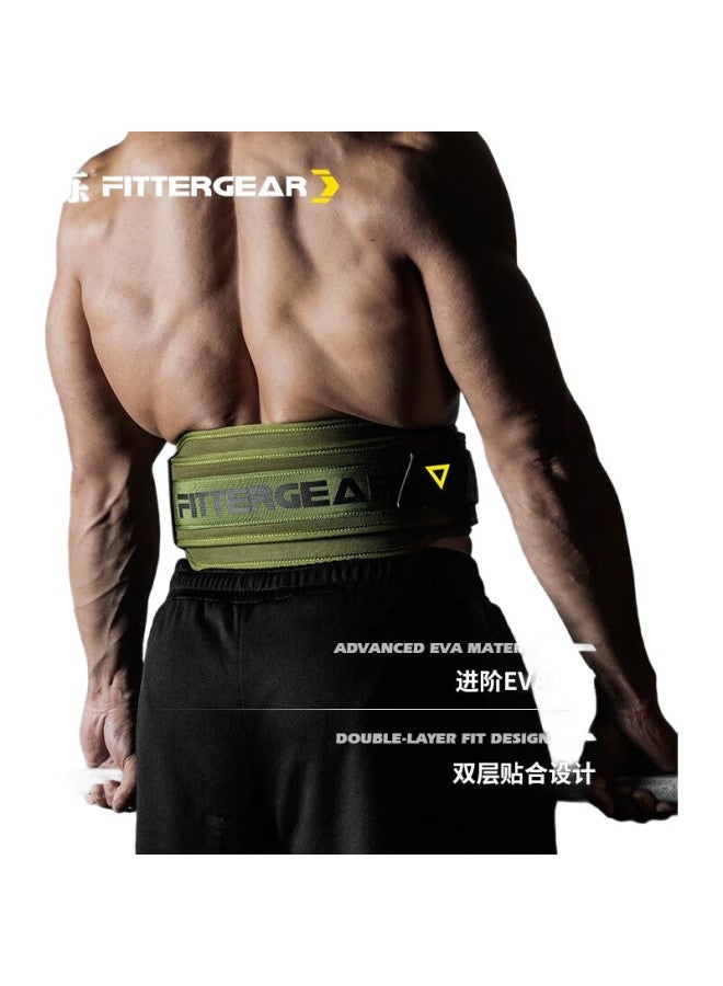 FITTERGEAR Fitness Waist Belt For Men, Deadlift Squat Strength Training Weightlifting Back Support Belt, Army Green, Size M - Image 2