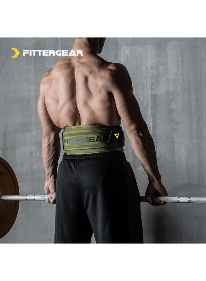 Fittergear Fitness Waist Belt For Men, Deadlift Squat Strength Training Weightlifting Back Support Belt, Army Green, Size M - Image 2